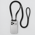 iPhone hanging from the OREFIA crossbody phone strap
